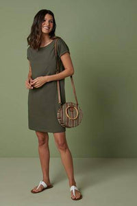 Khaki Relaxed Capped Sleeve Tunic - Allsport