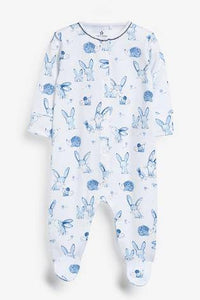 Navy 3 Pack Rabbit Sleepsuits  (up to 18 months) - Allsport