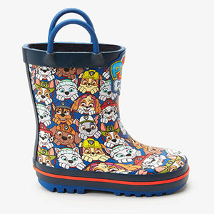 Navy Paw Patrol Handle Wellies (Youger Boys)