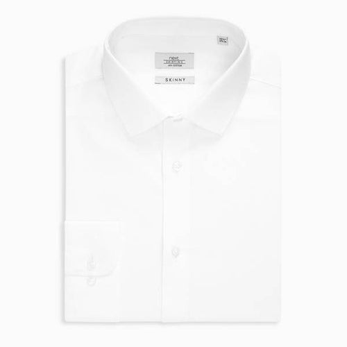 White Skinny Fit Cotton Shirt - Allsport