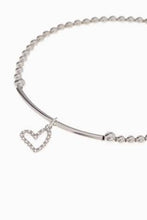 Load image into Gallery viewer, Sterling Silver Cubic Zirconia Open Heart Charm Beady Bracelet - Allsport
