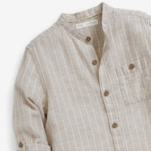Load image into Gallery viewer, Neutral Stripe Grandad Collar Shirt (3-12yrs) - Allsport
