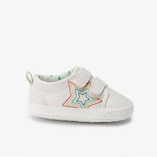 Load image into Gallery viewer, White / Rainbow Star Pram Trainers - Allsport
