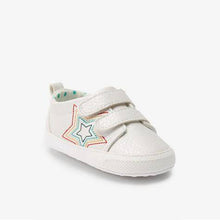 Load image into Gallery viewer, White / Rainbow Star Pram Trainers - Allsport
