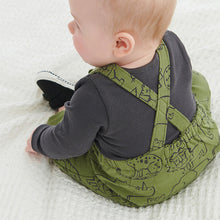Load image into Gallery viewer, Khaki Green Animal Dungaree And Bodysuit Set (0mths-18mths) - Allsport
