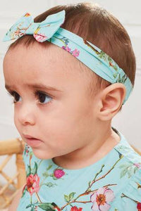 Teal Floral Prom Dress With Knickers And Headband  (up to 18 months) - Allsport