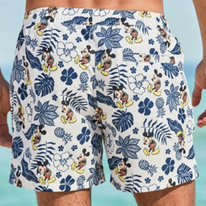 White Mickey Hawaiian Print Swim Shorts - Allsport