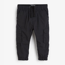Load image into Gallery viewer, Black Lined Cargo Trousers (3mths-5yrs)
