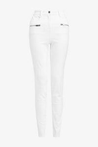 White Zipped Skinny Jeans - Allsport