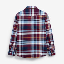 Load image into Gallery viewer, Plum/ Navy Blue Check Oxford Shirt (3-12yrs) - Allsport
