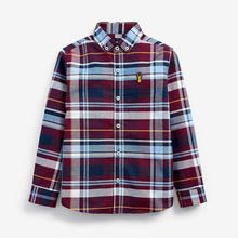 Load image into Gallery viewer, Plum/ Navy Blue Check Oxford Shirt (3-12yrs) - Allsport
