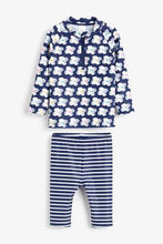 Load image into Gallery viewer, Navy Floral/Stripe Sunsafe Two Piece Set - Allsport
