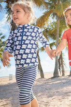 Load image into Gallery viewer, Navy Floral/Stripe Sunsafe Two Piece Set - Allsport
