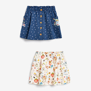 Denim Blue 2 Pack Organic Cotton Skirts (3mths-6yrs) - Allsport