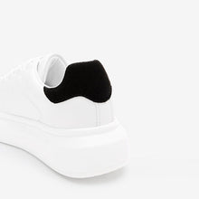 Load image into Gallery viewer, White and Black Chunky Sole Trainers (Older Girls) - Allsport
