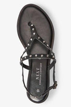 Load image into Gallery viewer, Black Regular / Wide Fit Forever Comfort® Studded Toe Thong Sandals - Allsport
