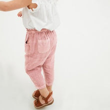 Load image into Gallery viewer, Pink Linen Mix Trousers (3mths-6yrs) - Allsport
