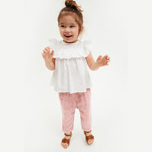 Load image into Gallery viewer, Pink Linen Mix Trousers (3mths-6yrs) - Allsport
