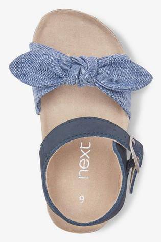 Blue Corkbed Bow Sandals - Allsport