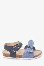Load image into Gallery viewer, Blue Corkbed Bow Sandals - Allsport
