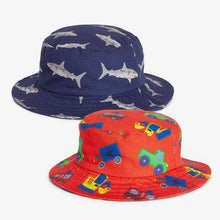 Load image into Gallery viewer, Bright 2 Pack Shark/Transport Fisherman&#39;s Hats (Younger) - Allsport
