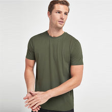 Load image into Gallery viewer, Dark Khaki Green Crew Regular Fit T-Shirt - Allsport

