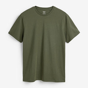 Dark Khaki Green Crew Regular Fit T-Shirt - Allsport