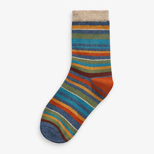 Load image into Gallery viewer, 7 Pack Muted Stripe Cotton Rich Socks (Older) - Allsport
