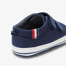Load image into Gallery viewer, Navy Two Strap Pram Shoes (0-12mths) - Allsport
