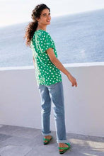 Load image into Gallery viewer, Green Spot Short Sleeve Linen Top - Allsport
