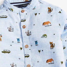 Load image into Gallery viewer, Long Sleeve Animal Print Grandad Shirt (3mths-5yrs) - Allsport
