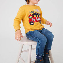 Load image into Gallery viewer, Yellow Fire Engine Crew Neck Sweater (3mths-5yrs) - Allsport
