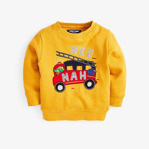 Yellow Fire Engine Crew Neck Sweater (3mths-5yrs) - Allsport