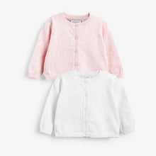 Load image into Gallery viewer, Pink/White 2 Pack Cardigans (0mths-18 Mths) - Allsport
