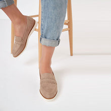 Load image into Gallery viewer, Sand Brown Forever Comfort® Brogue Detail Chunky Sole Forever Comfort Loafers - Allsport
