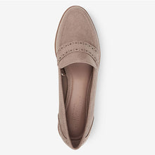 Load image into Gallery viewer, Sand Brown Forever Comfort® Brogue Detail Chunky Sole Forever Comfort Loafers - Allsport
