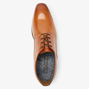 Tan Leather Derby Shoes - Allsport