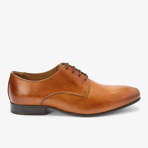 Tan Leather Derby Shoes - Allsport