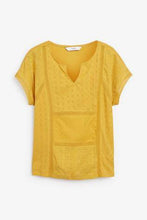 Load image into Gallery viewer, Ochre Broderie Notch Neck Top - Allsport
