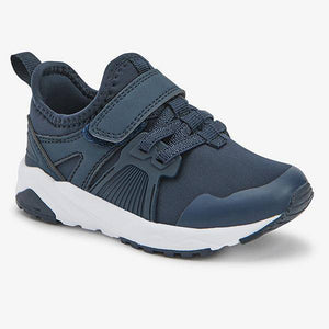 Navy Elastic Lace Trainers (Older) - Allsport