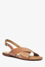 Load image into Gallery viewer, Tan Forever Comfort Cross Front Slingbacks - Allsport
