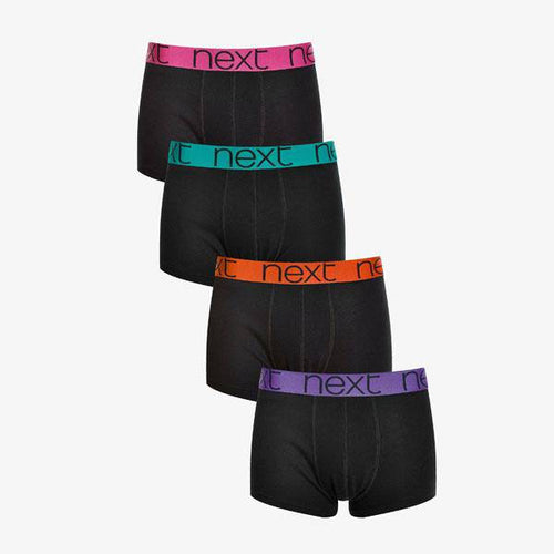 Black Pure Cotton Hipsters Four Pack - Allsport
