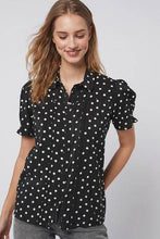 Load image into Gallery viewer, Black Spot Short Sleeve Pintuck Blouse - Allsport
