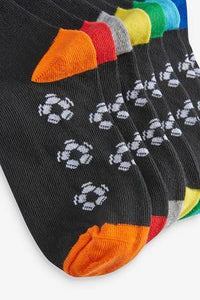 Black 7 Pack Cotton Rich Football Socks - Allsport