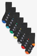 Load image into Gallery viewer, Black 7 Pack Cotton Rich Football Socks - Allsport
