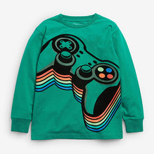 Load image into Gallery viewer, Green Gaming Controller Long Sleeve T-Shirt (3-12yrs) - Allsport

