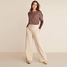 Load image into Gallery viewer, Stone Ponte Wide Leg Trousers - Allsport
