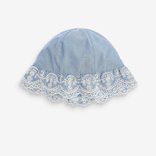 Load image into Gallery viewer, Blue Denim Embroidered Hat (0-18mths) - Allsport
