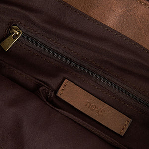 Tan Brown Zip Detail Casual Rucksack