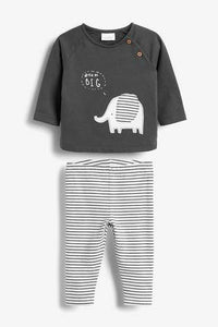 Monochrome Sweater And Leggings Elephant Set  (up to 18 months) - Allsport